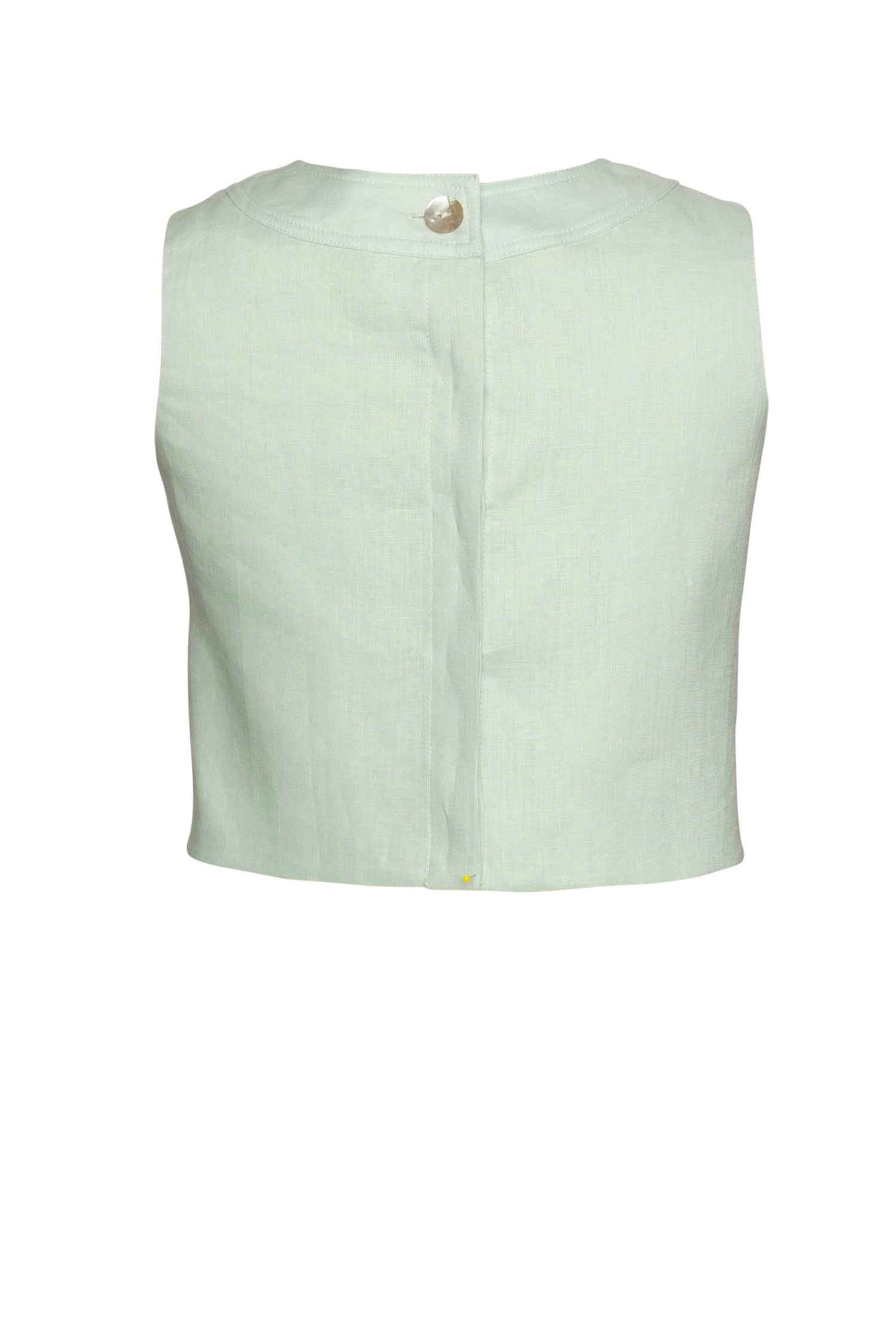 Nicolas Top in Mint Linen