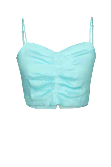 Clémence Top  Aqua Linen