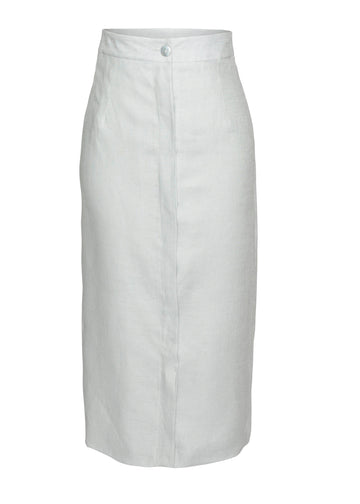 Nicolas Skirt in Ice Blue Linen