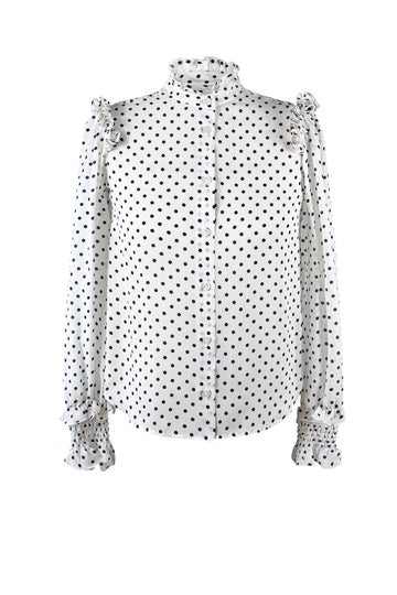 Cosette Blouse White Polka Dot