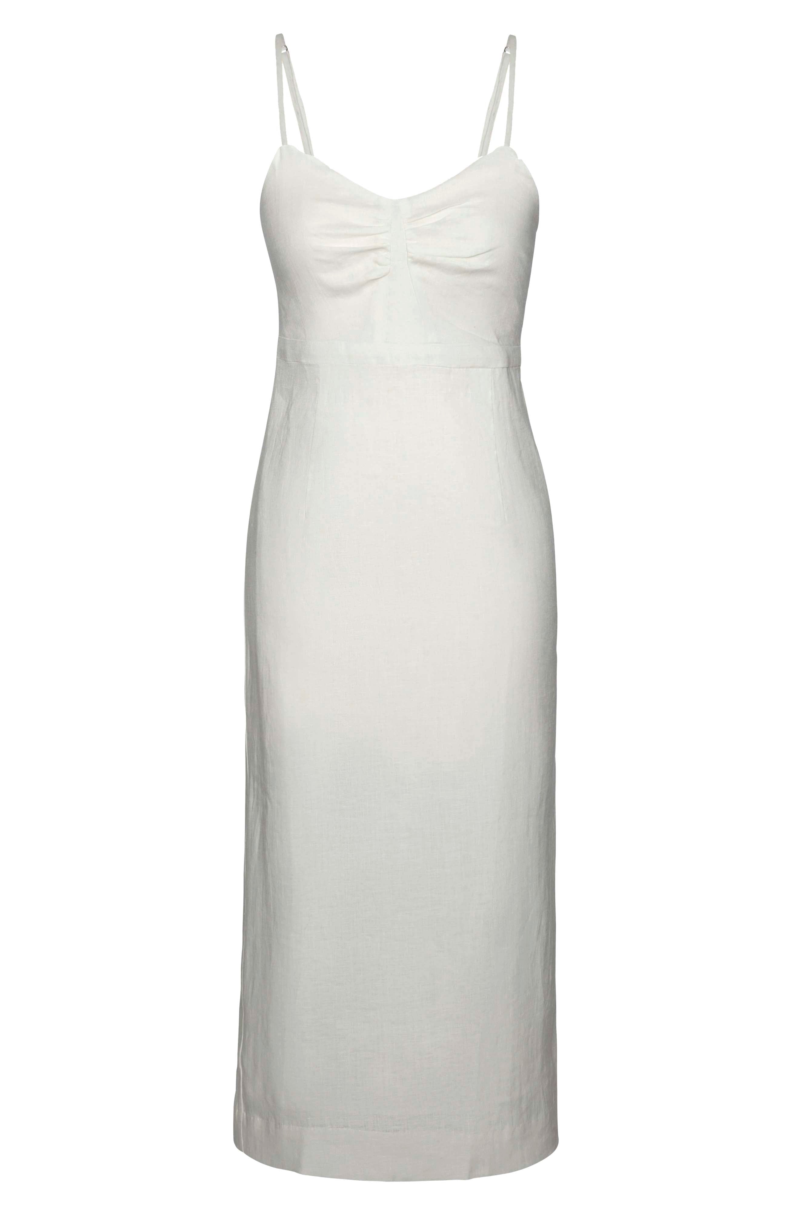 Laura Dress in White Linen