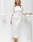 Camille Dress in White Silk