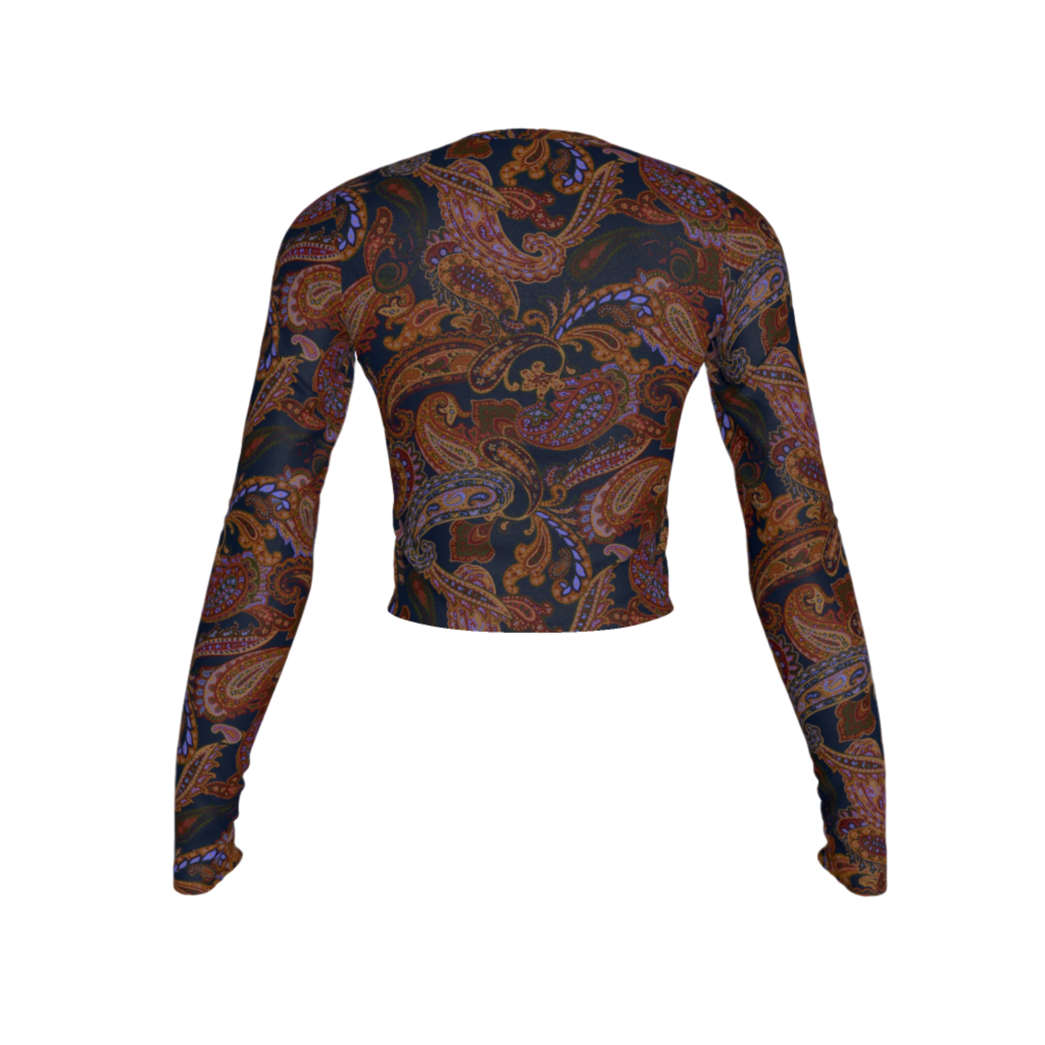 Second Skin Bamboo Printed Top Dark Paisley