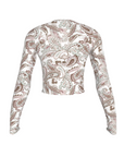 Second Skin Bamboo Printed Top White Paisley