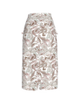 Mila Skirt in White Paisley Linen