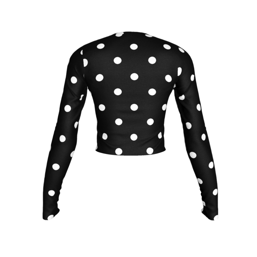 Second Skin Bamboo Printed Top Black Polka Dot