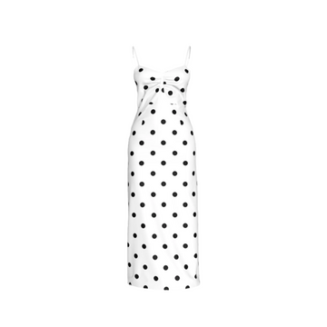 Laura Slip Dress Black White Dot