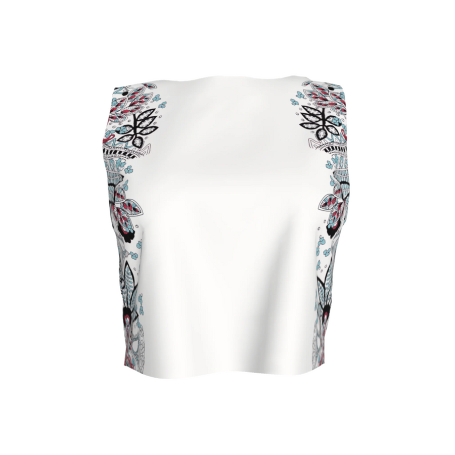 Nicolas Top Mirrored Paisley Linen