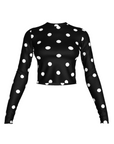 Second Skin Bamboo Printed Top Black Polka Dot