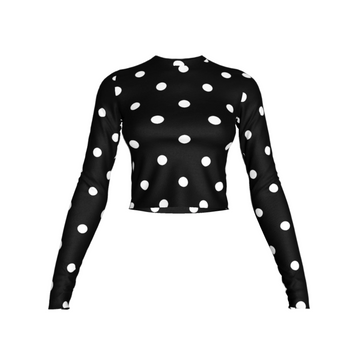 Second Skin Bamboo Printed Top Black Polka Dot