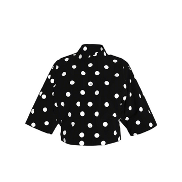 Kimono Sleeve Shirt Black Polka Dot