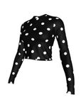 Second Skin Bamboo Printed Top Black Polka Dot