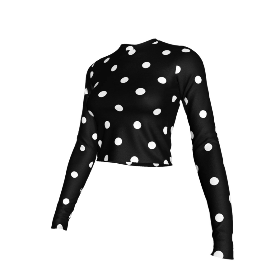 Second Skin Bamboo Printed Top Black Polka Dot