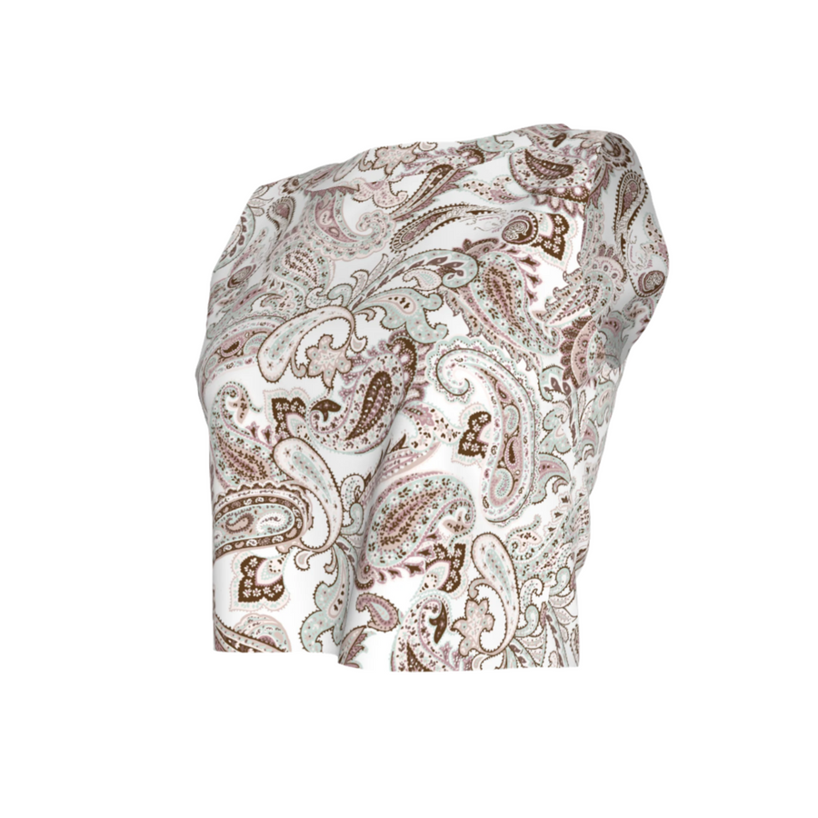 Nicolas Top  White Paisley Linen